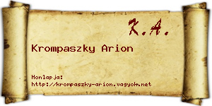 Krompaszky Arion névjegykártya